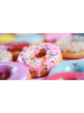 Σετ των 2 Intra Συλλεκτικό Ξύλινο Παζλ Plywood  4mm - Πολύχρωμα ντόνατς με ψεκασμούς Σε Ξύλινο Κουτί - Διαστάσεις: 10x10 cm – 25 κομμάτια