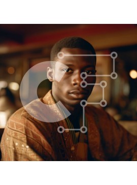 Intra Συλλεκτικό Ξύλινο Παζλ Plywood  4mm - Πορτρέτο ενός νεαρού Αφρικανού με παραδοσιακή ενδυμασία Σε Ξύλινο Κουτί - Διαστάσεις Puzzle: 10x10 cm – 25 κομμάτια