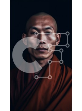 Intra Συλλεκτικό Ξύλινο Παζλ Plywood  4mm - Φωτογραφία σοβαρού άνδρα με κόκκινη ρόμπα Σε Ξύλινο Κουτί - Διαστάσεις Puzzle: 10x10 cm – 25 κομμάτια