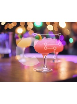 Σετ των 2 Intra Συλλεκτικό Ξύλινο Παζλ Plywood  4mm - Πολύχρωμα κοκτέιλ σε ένα τραπέζι πάρτι Σε Ξύλινο Κουτί - Διαστάσεις: 10x10 cm – 25 κομμάτια