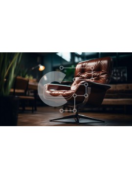 Intra Συλλεκτικό Ξύλινο Παζλ Plywood  4mm - Κομψή και μοντέρνα καφέ δερμάτινη πολυθρόνα με βάση χρωμίου Σε Ξύλινο Κουτί - Διαστάσεις Puzzle: 10x10 cm – 25 κομμάτια