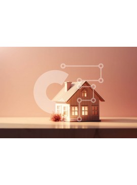 Intra Συλλεκτικό Ξύλινο Παζλ Plywood  4mm - Εικόνα ενός γοητευτικού μικρού σπιτιού με κήπο και λευκό φράχτη Σε Ξύλινο Κουτί - Διαστάσεις Puzzle: 10x10 cm – 25 κομμάτια