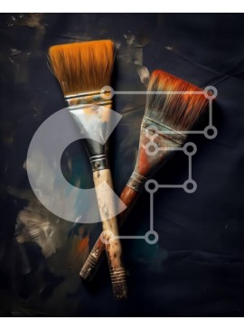 Intra Συλλεκτικό Ξύλινο Παζλ Plywood  4mm - Παλιά και υφή πινέλα σε σκούρο φόντο Σε Ξύλινο Κουτί - Διαστάσεις Puzzle: 10x10 cm – 25 κομμάτια