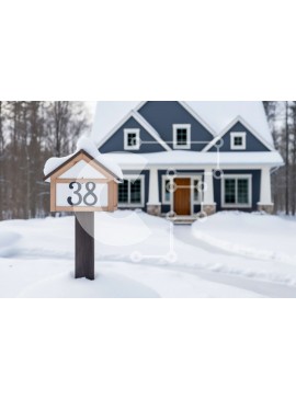 Intra Συλλεκτικό Ξύλινο Παζλ Plywood  4mm - Χιονισμένο Ξύλινο Σπίτι με Νούμερο 33 Σε Ξύλινο Κουτί - Διαστάσεις Puzzle: 10x10 cm – 25 κομμάτια