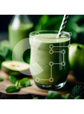 Σετ των 2 Intra Συλλεκτικό Ξύλινο Παζλ Plywood  4mm - Λαχταριστό πράσινο Smoothie με φρέσκα φύλλα μέντας Σε Ξύλινο Κουτί - Διαστάσεις: 10x10 cm – 25 κομμάτια