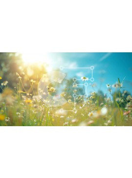 Intra Συλλεκτικό Ξύλινο Παζλ Plywood  4mm - Όμορφο λιβάδι με μαργαρίτες και ηλιοτρόπια Σε Ξύλινο Κουτί - Διαστάσεις: 10x10 cm – 25 κομμάτια