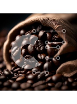 Σετ των 2 Intra Συλλεκτικό Ξύλινο Παζλ Plywood  4mm - Πλούσιοι και άφθονοι κόκκοι καφέ που χύνονται από έναν σάκο λινάτσας Σε Ξύλινο Κουτί - Διαστάσεις: 10x10 cm – 25 κομμάτια