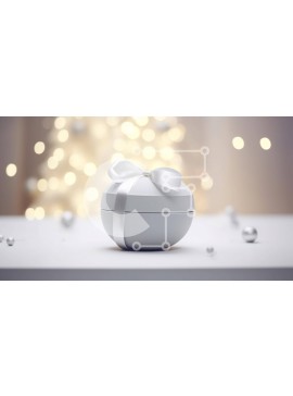 Intra Συλλεκτικό Ξύλινο Παζλ Plywood  4mm - Λευκό κουτί δώρου με κορδέλα και στολίδια Σε Ξύλινο Κουτί - Διαστάσεις Puzzle: 10x10 cm – 25 κομμάτια