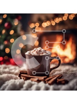 Intra Συλλεκτικό Ξύλινο Παζλ Plywood  4mm - Ζεστό κακάο με ξυλάκια κανέλας δίπλα στο τζάκι Σε Ξύλινο Κουτί - Διαστάσεις Puzzle: 10x10 cm – 25 κομμάτια