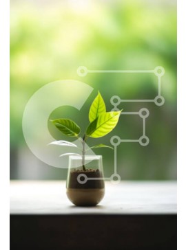 Σετ των 2 Intra Συλλεκτικό Ξύλινο Παζλ Plywood  4mm - Πράσινο φυλλώδες φυτό σε γλάστρα Σε Ξύλινο Κουτί - Διαστάσεις: 10x10 cm – 25 κομμάτια