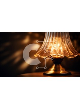 Intra Συλλεκτικό Ξύλινο Παζλ Plywood  4mm - Χρυσό γυάλινο φωτιστικό σε ξύλινο τραπέζι Σε Ξύλινο Κουτί - Διαστάσεις Puzzle: 10x10 cm – 25 κομμάτια