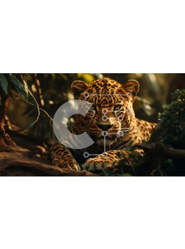 Intra Συλλεκτικό Ξύλινο Παζλ Plywood  4mm - Άγρια τζάγκουαρ σε πυκνό δάσος Σε Ξύλινο Κουτί - Διαστάσεις: 10x10 cm – 25 κομμάτια