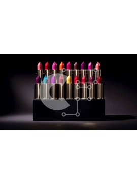 Σετ των 2 Intra Συλλεκτικό Ξύλινο Παζλ Plywood  4mm - Πολύχρωμα κραγιόν σε μαύρη βάση μακιγιάζ Σε Ξύλινο Κουτί - Διαστάσεις: 10x10 cm – 25 κομμάτια