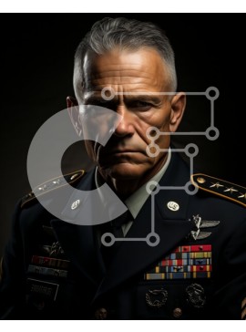 Intra Συλλεκτικό Ξύλινο Παζλ Plywood  4mm - Σοβαρός μεσήλικας στρατιωτικός με στολή Στοκ Φωτογραφία Σε Ξύλινο Κουτί - Διαστάσεις Puzzle: 10x10 cm – 25 κομμάτια