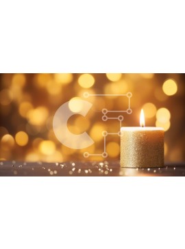 Intra Συλλεκτικό Ξύλινο Παζλ Plywood  4mm - Χρυσό κερί με πολύχρωμα φώτα Bokeh για γιορτινές περιστάσεις Σε Ξύλινο Κουτί - Διαστάσεις Puzzle: 10x10 cm – 25 κομμάτια