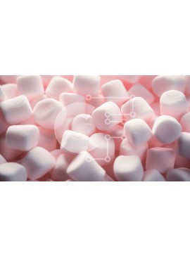 Σετ των 2 Intra Συλλεκτικό Ξύλινο Παζλ Plywood  4mm - Κοντινό πλάνο λευκών και ροζ Marshmallows Σε Ξύλινο Κουτί - Διαστάσεις: 10x10 cm – 25 κομμάτια