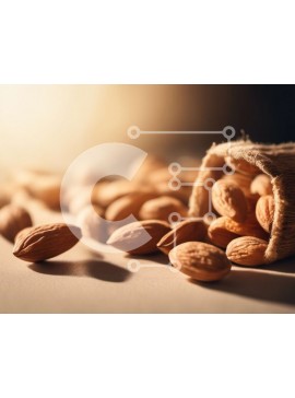 Σετ των 2 Intra Συλλεκτικό Ξύλινο Παζλ Plywood  4mm - Κοντινό πλάνο διάσπαρτα αμύγδαλα Σε Ξύλινο Κουτί - Διαστάσεις: 10x10 cm – 25 κομμάτια