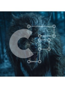 Intra Συλλεκτικό Ξύλινο Παζλ Plywood  4mm - Τρομακτικός λυκάνθρωπος που γρυλίζει στο σκοτεινό και ανατριχιαστικό δάσος Σε Ξύλινο Κουτί - Διαστάσεις Puzzle: 10x10 cm – 25 κομμάτια