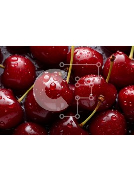 Σετ των 2 Intra Συλλεκτικό Ξύλινο Παζλ Plywood  4mm - Ομάδα κόκκινων κερασιών με σταγονίδια νερού Σε Ξύλινο Κουτί - Διαστάσεις: 10x10 cm – 25 κομμάτια