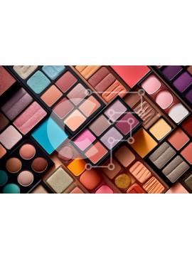 Intra Συλλεκτικό Ξύλινο Παζλ Plywood  4mm - Όμορφη συλλογή προϊόντων μακιγιάζ - σκιές ματιών, ρουζ, κραγιόν και άλλα! Σε Ξύλινο Κουτί - Διαστάσεις Puzzle: 10x10 cm – 25 κομμάτια