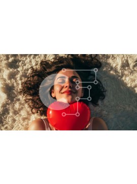 Intra Συλλεκτικό Ξύλινο Παζλ Plywood  4mm - Ρομαντική στιγμή με ένα μπαλόνι σε σχήμα καρδιάς Σε Ξύλινο Κουτί - Διαστάσεις Puzzle: 10x10 cm – 25 κομμάτια