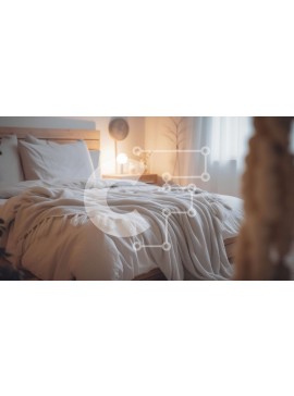 Intra Συλλεκτικό Ξύλινο Παζλ Plywood  4mm - Άνετο και άνετο υπνοδωμάτιο με λευκό κρεβάτι και ξύλινο πάτωμα Σε Ξύλινο Κουτί - Διαστάσεις Puzzle: 10x10 cm – 25 κομμάτια