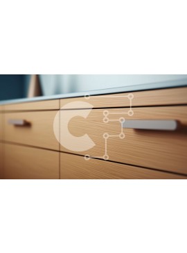 Intra Συλλεκτικό Ξύλινο Παζλ Plywood  4mm - Κοντινό πλάνο ξύλινο ντουλάπι κουζίνας με μοντέρνο σχέδιο Σε Ξύλινο Κουτί - Διαστάσεις Puzzle: 10x10 cm – 25 κομμάτια