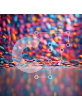 Intra Συλλεκτικό Ξύλινο Παζλ Plywood  4mm - Πολύχρωμη καραμέλα πασπαλίζει στο έδαφος Σε Ξύλινο Κουτί - Διαστάσεις Puzzle: 10x10 cm – 25 κομμάτια