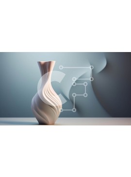 Intra Συλλεκτικό Ξύλινο Παζλ Plywood  4mm - Λευκό βάζο σε τραπέζι με κομψό σχέδιο Σε Ξύλινο Κουτί - Διαστάσεις Puzzle: 10x10 cm – 25 κομμάτια