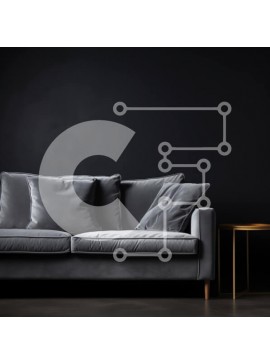 Intra Συλλεκτικό Ξύλινο Παζλ Plywood  4mm - Γκρι καναπές με μαξιλάρια και τραπέζι με λουλούδια Σε Ξύλινο Κουτί - Διαστάσεις Puzzle: 10x10 cm – 25 κομμάτια