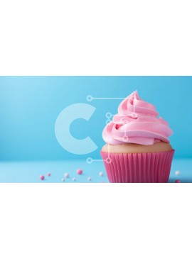 Σετ των 2 Intra Συλλεκτικό Ξύλινο Παζλ Plywood  4mm - Ροζ Cupcake με White Frosting Σε Ξύλινο Κουτί - Διαστάσεις: 10x10 cm – 25 κομμάτια