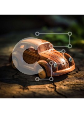 Intra Συλλεκτικό Ξύλινο Παζλ Plywood  4mm - Ξύλινο αυτοκίνητο σε χωματόδρομο - Vintage Classic Design Σε Ξύλινο Κουτί - Διαστάσεις Puzzle: 10x10 cm – 25 κομμάτια