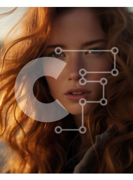 Intra Συλλεκτικό Ξύλινο Παζλ Plywood  4mm - Πορτρέτο μιας γυναίκας με μακριά σγουρά κόκκινα μαλλιά και πράσινα μάτια Σε Ξύλινο Κουτί - Διαστάσεις Puzzle: 10x10 cm – 25 κομμάτια