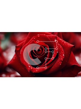 Intra Συλλεκτικό Ξύλινο Παζλ Plywood  4mm - Κόκκινο τριαντάφυλλο με σταγονίδια νερού Σε Ξύλινο Κουτί - Διαστάσεις: 10x10 cm – 25 κομμάτια