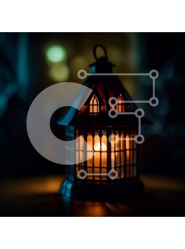 Intra Συλλεκτικό Ξύλινο Παζλ Plywood  4mm - Mood Lighting: Ένα αναμμένο κερί σε ένα σκοτεινό δωμάτιο Σε Ξύλινο Κουτί - Διαστάσεις Puzzle: 10x10 cm – 25 κομμάτια