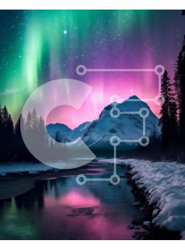 Intra Συλλεκτικό Ξύλινο Παζλ Plywood  4mm - Εκπληκτική εικόνα της Aurora Borealis που φωτίζει τον νυχτερινό ουρανό Σε Ξύλινο Κουτί - Διαστάσεις: 10x10 cm – 25 κομμάτια