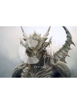 Intra Συλλεκτικό Ξύλινο Παζλ Plywood  4mm - Εικόνα ενός Λευκού Δράκου έτοιμου να πάρει πτήση Σε Ξύλινο Κουτί - Διαστάσεις Puzzle: 10x10 cm – 25 κομμάτια