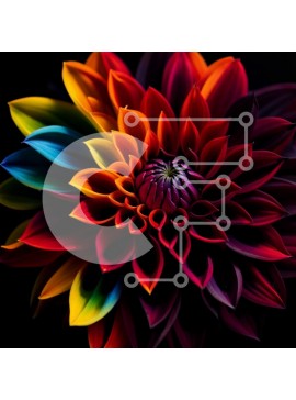 Intra Συλλεκτικό Ξύλινο Παζλ Plywood  4mm - Ζωντανό και πολύχρωμο λουλούδι με πέταλα διαφορετικών χρωμάτων Σε Ξύλινο Κουτί - Διαστάσεις: 10x10 cm – 25 κομμάτια