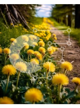 Intra Συλλεκτικό Ξύλινο Παζλ Plywood  4mm - Φωτογραφία της φύσης ενός μονοπατιού με κίτρινες μαργαρίτες Σε Ξύλινο Κουτί - Διαστάσεις: 10x10 cm – 25 κομμάτια