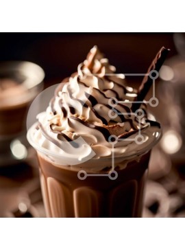 Σετ των 2 Intra Συλλεκτικό Ξύλινο Παζλ Plywood  4mm - Λαχταριστό Milkshake σοκολάτας με σαντιγί σε διαφανές ποτήρι Σε Ξύλινο Κουτί - Διαστάσεις: 10x10 cm – 25 κομμάτια