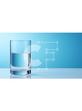 Intra Συλλεκτικό Ξύλινο Παζλ Plywood  4mm - Καθαρό ποτήρι νερό σε μπλε επιφάνεια Σε Ξύλινο Κουτί - Διαστάσεις Puzzle: 10x10 cm – 25 κομμάτια