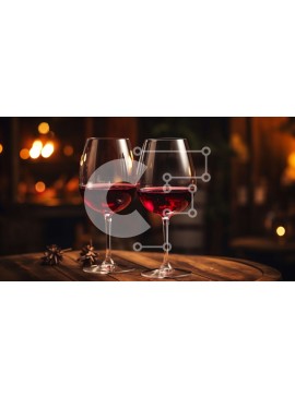 Σετ των 2 Intra Συλλεκτικό Ξύλινο Παζλ Plywood  4mm - Ποτήρια Κόκκινου Κρασιού σε Ξύλινη Μπάρα με Αδύναμο Φωτισμό και Κεριά Σε Ξύλινο Κουτί - Διαστάσεις: 10x10 cm – 25 κομμάτια