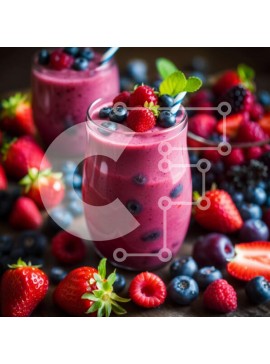 Σετ των 2 Intra Συλλεκτικό Ξύλινο Παζλ Plywood  4mm - Νόστιμο και δροσιστικό Smoothie με φράουλα Σε Ξύλινο Κουτί - Διαστάσεις: 10x10 cm – 25 κομμάτια