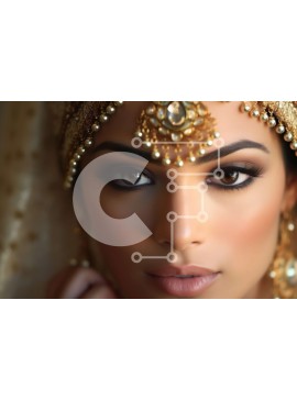 Intra Συλλεκτικό Ξύλινο Παζλ Plywood  4mm - Όμορφη εικόνα της παραδοσιακής ινδιάνικης νύφης με πέπλο γάμου και κοσμήματα Σε Ξύλινο Κουτί - Διαστάσεις Puzzle: 10x10 cm – 25 κομμάτια