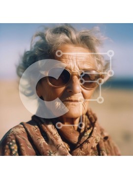 Intra Συλλεκτικό Ξύλινο Παζλ Plywood  4mm - Ηλικιωμένη γυναίκα που απολαμβάνει τη θέα του ωκεανού Σε Ξύλινο Κουτί - Διαστάσεις Puzzle: 10x10 cm – 25 κομμάτια