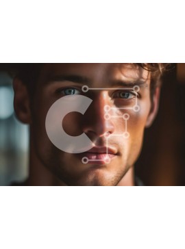 Intra Συλλεκτικό Ξύλινο Παζλ Plywood  4mm - Έντονο πορτρέτο ενός άνδρα με λαμπερά μπλε μάτια και ατημέλητη γενειάδα Σε Ξύλινο Κουτί - Διαστάσεις Puzzle: 10x10 cm – 25 κομμάτια