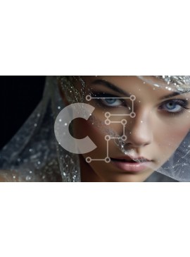 Intra Συλλεκτικό Ξύλινο Παζλ Plywood  4mm - Όμορφη εικόνα μιας γυναίκας με πέπλο που κρατά ένα μπουκέτο λουλούδια Σε Ξύλινο Κουτί - Διαστάσεις Puzzle: 10x10 cm – 25 κομμάτια