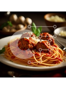 Σετ των 2 Intra Συλλεκτικό Ξύλινο Παζλ Plywood  4mm - Λαχταριστά μακαρόνια και κεφτεδάκια με ένα ποτήρι κόκκινο κρασί Σε Ξύλινο Κουτί - Διαστάσεις: 10x10 cm – 25 κομμάτια