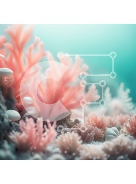 Intra Συλλεκτικό Ξύλινο Παζλ Plywood  4mm - Ζωντανός κοραλλιογενής ύφαλος με ροζ κοράλλια και λευκά σφουγγάρια Σε Ξύλινο Κουτί - Διαστάσεις: 10x10 cm – 25 κομμάτια