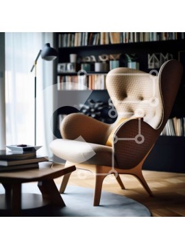 Intra Συλλεκτικό Ξύλινο Παζλ Plywood  4mm - Κομψή και άνετη μοντέρνα πολυθρόνα σε καφέ δέρμα για το σαλόνι σας Σε Ξύλινο Κουτί - Διαστάσεις Puzzle: 10x10 cm – 25 κομμάτια